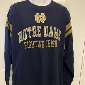 Notre Dame Sz XL Fighting Irish Russell Athletic Long Sleeve Blue T Shirt Men's